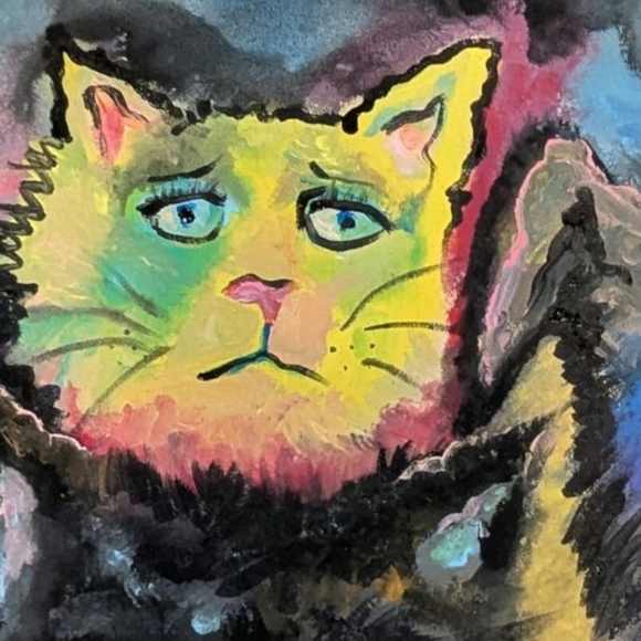 Acrylic painting EYES Original signed painting one of a kind. - Picture 4 of 11